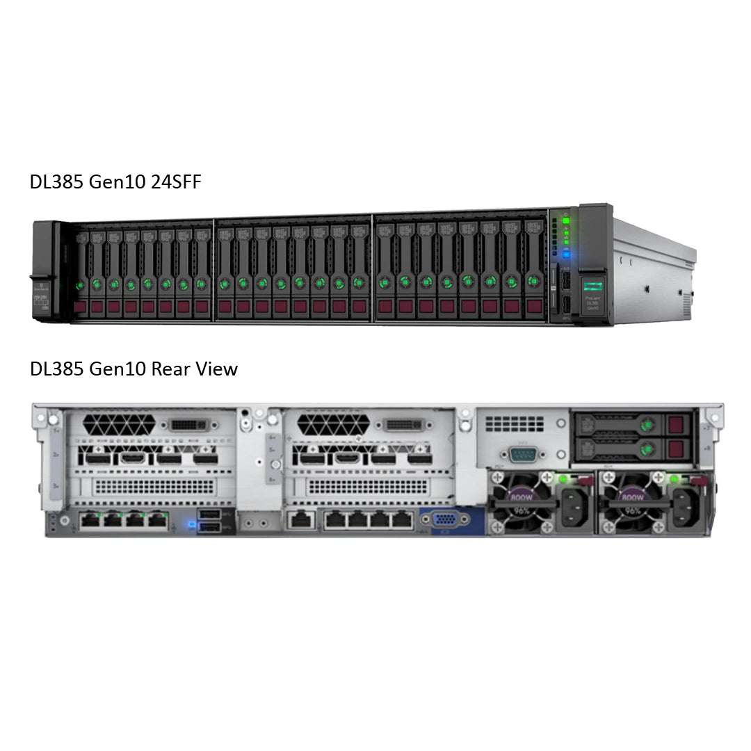 HPE ProLiant DL385 (G10) 7452 2.2GHz 32C 1P 16GB-R 24SFF 800W RPS Server | P16693-B21