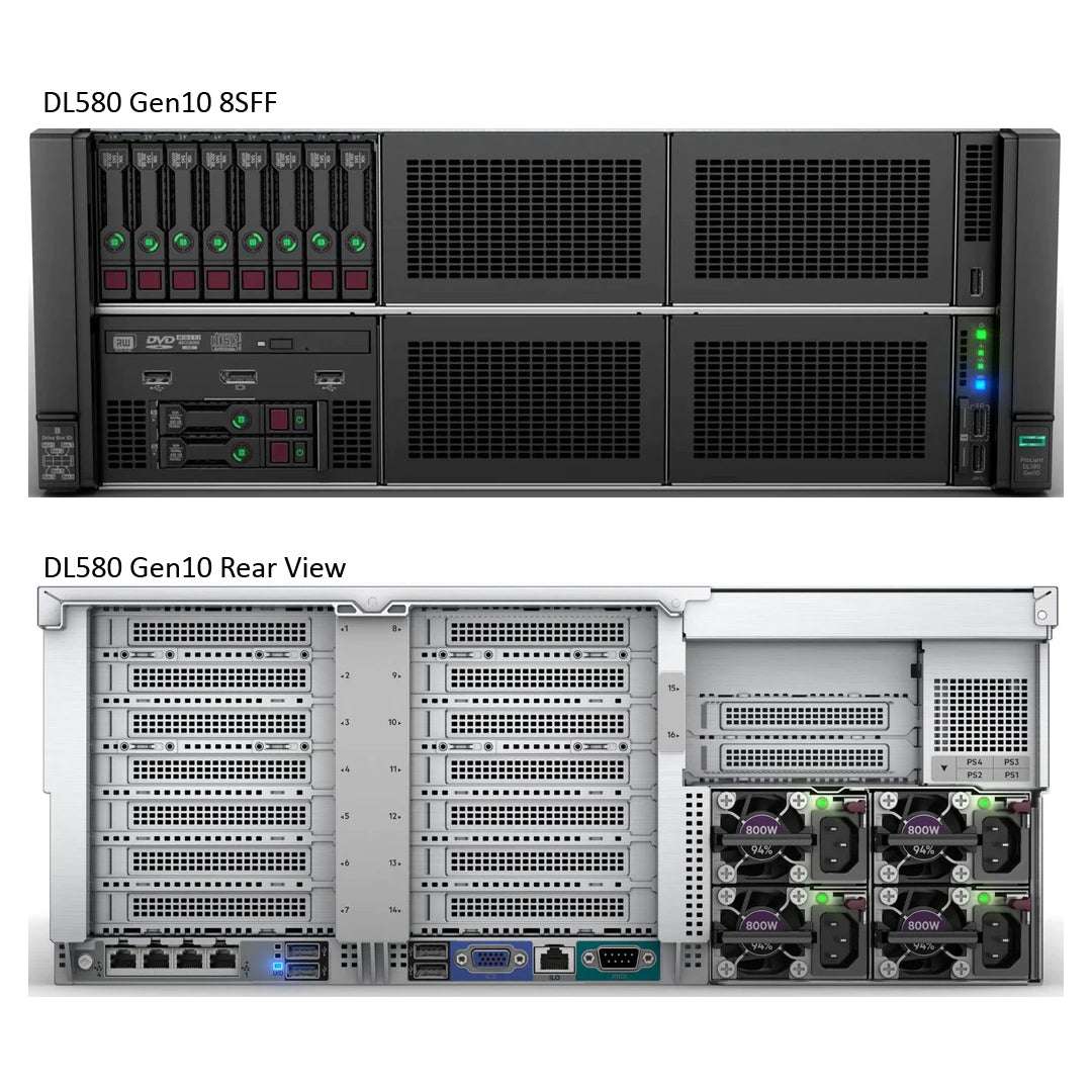 HPE ProLiant DL580 (G10) Base Model 6230 2.1GHz 20C 4P 256GB-R P408I-P 8SFF 4X1600W RPS Server | P22709-B21