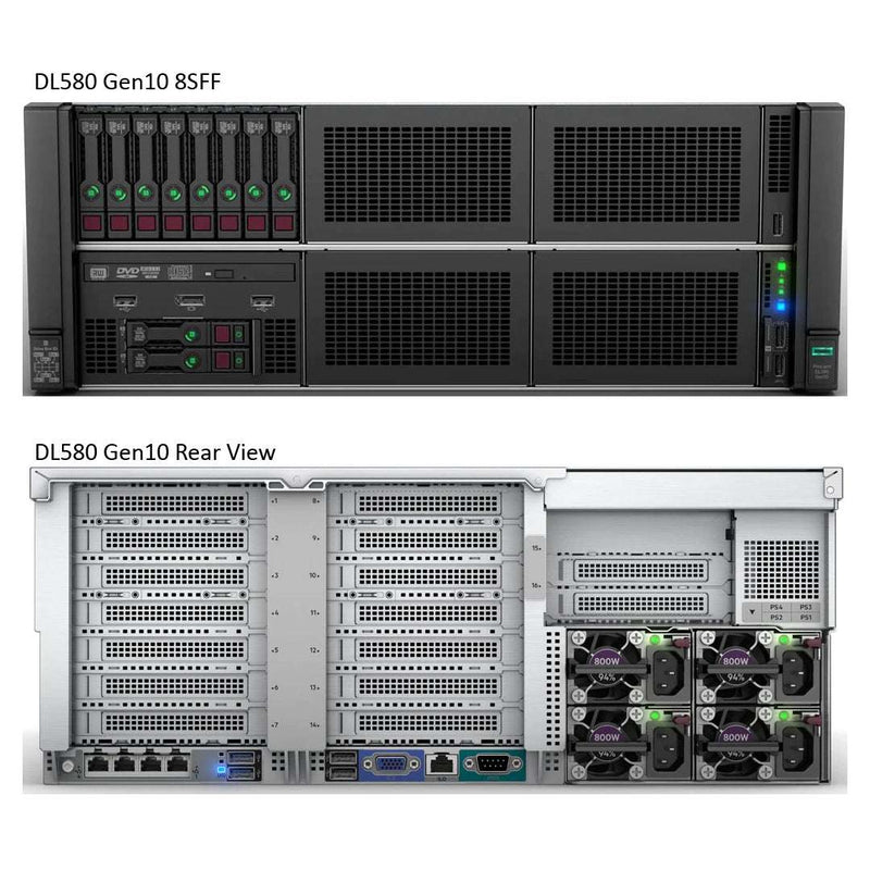 HPE ProLiant DL580 (G10) Base Model 6230 2.1GHz 20C 4P 256GB-R P408I-P 8SFF 4X1600W RPS Server | P22709-B21