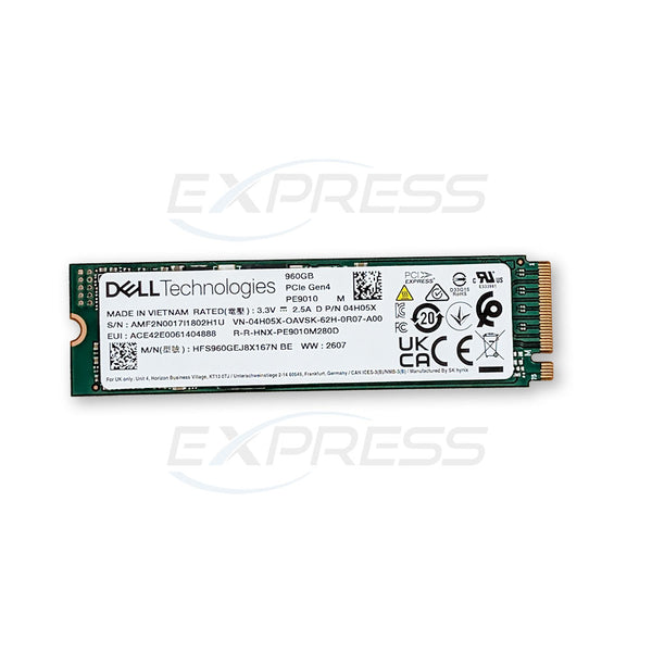 4H05X - Dell 960GB M.2 2280 NVMe (G4) RI SSD