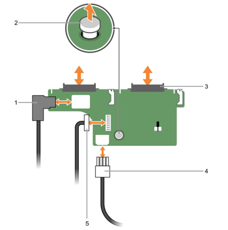 Dell Poweredge R730Xd Rear Flex Bay Signal Cable | F8KY1