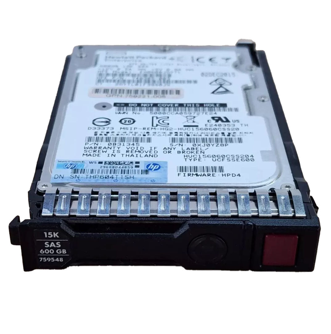 HPE 2.5" 600GB 15K SAS 12Gbps HDD | 759548-001