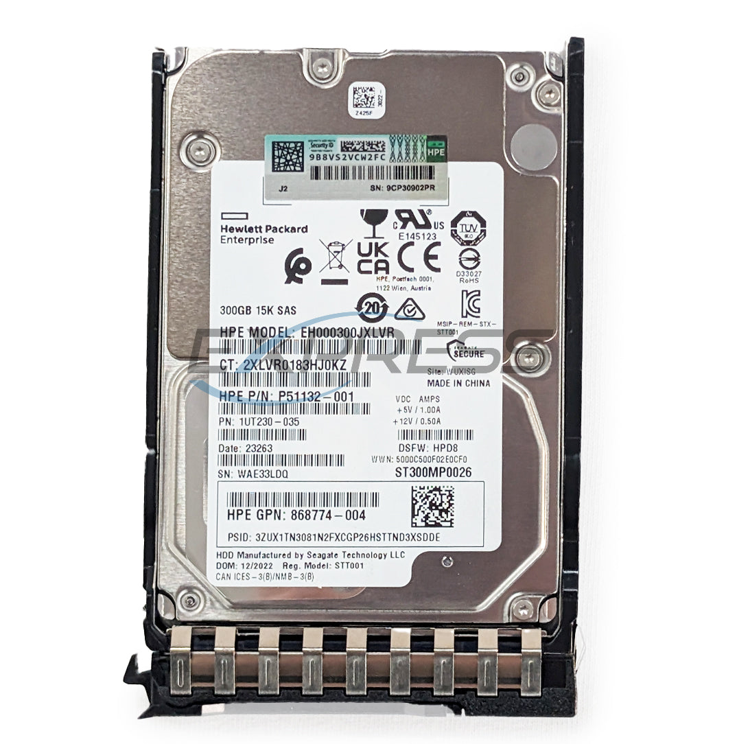 HPE 2.5" 300GB 15K SAS 12Gbps SC HDD | 875217-001