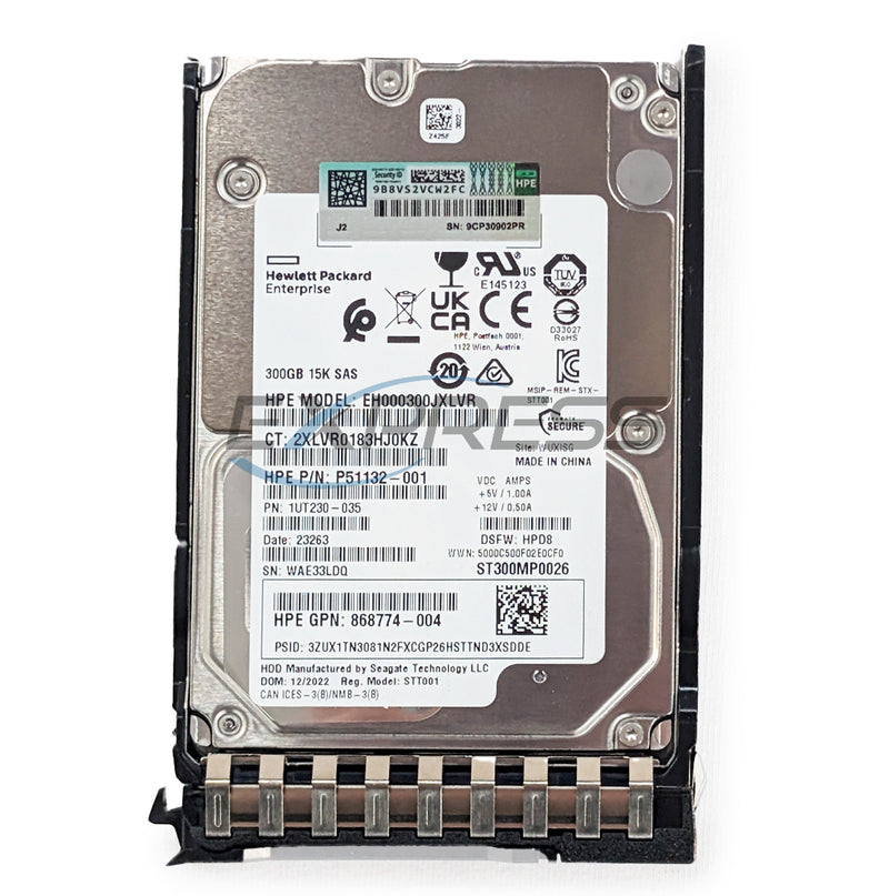 HPE 2.5" 300GB 15K SAS 12Gbps SC HDD | 875217-001