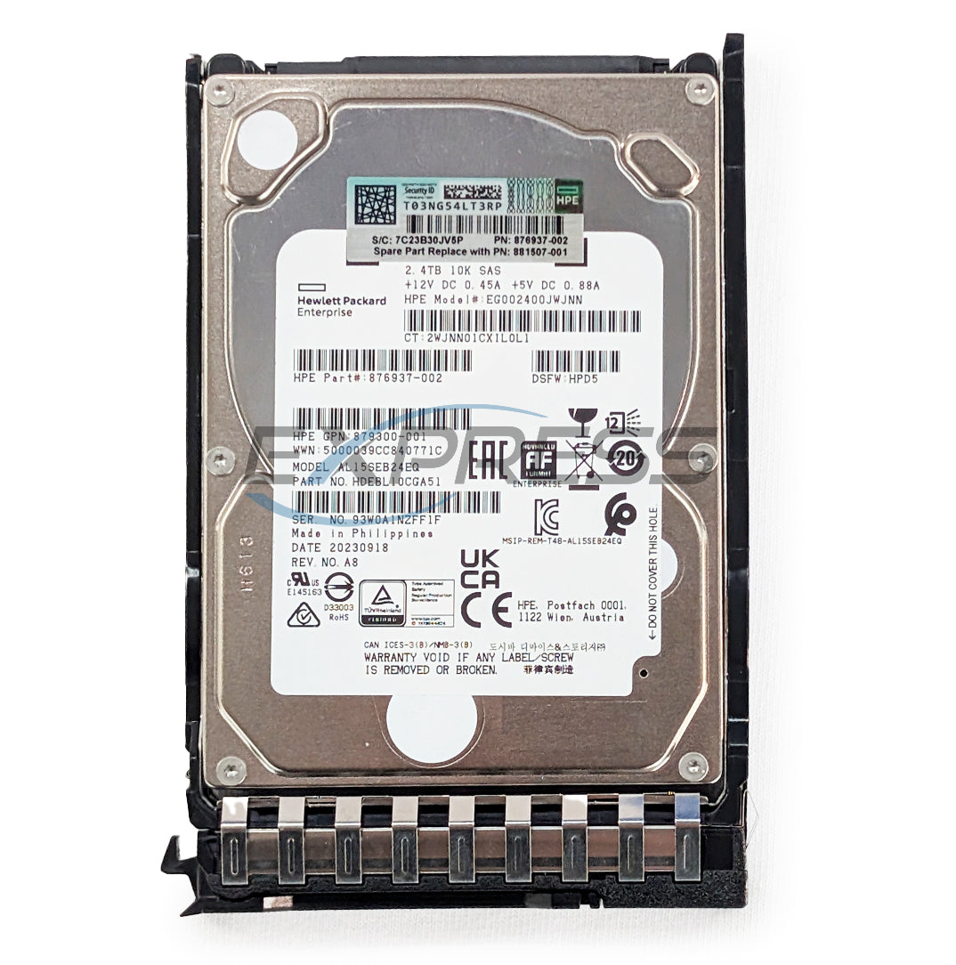 HPE 2.5" 2.4TB 10K SAS 12Gbps Enterprise SC 512e (DS) HDD (881507-001) | 876937-002