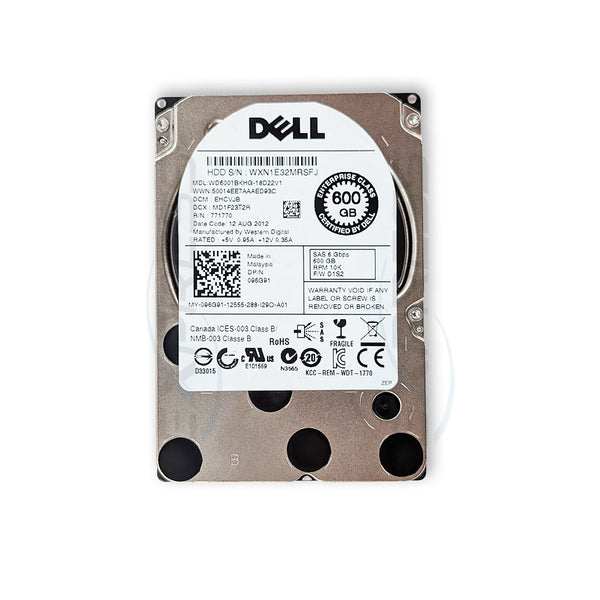 96G91 - 2.5" 600GB 10K SAS 6Gbps HDD | Refurbished Dell Drives