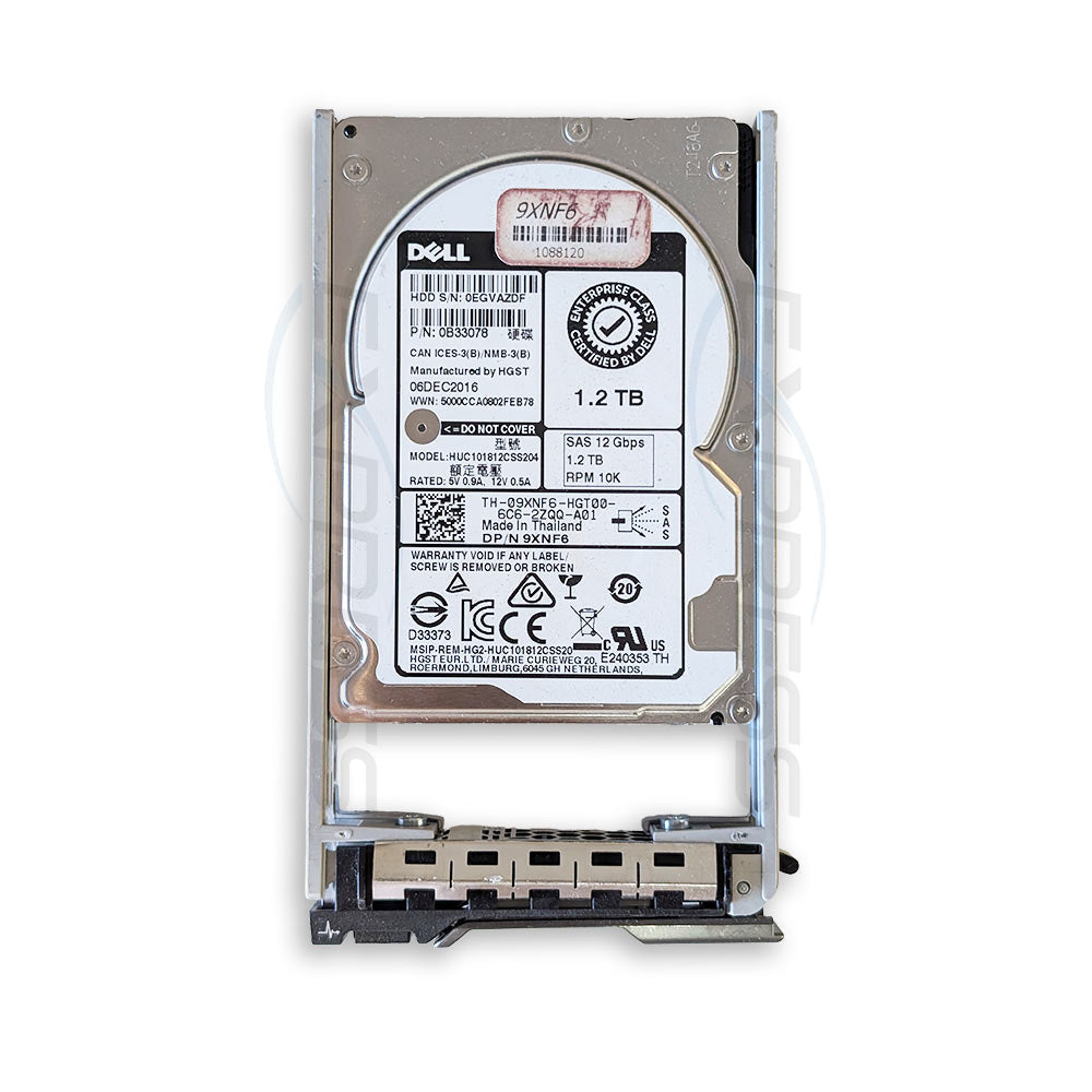 9XNF6 - Dell 2.5" 1.2TB 10K SAS 12Gbps HDD