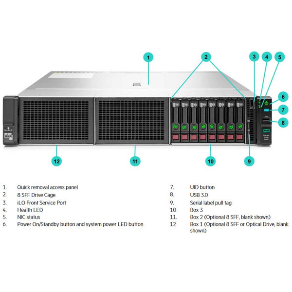 HPE ProLiant DL180 (G10) 5218 2.3GHz 16 Core 1P 16GB-R S100i 8SFF 500W PS Server | P35520-B21