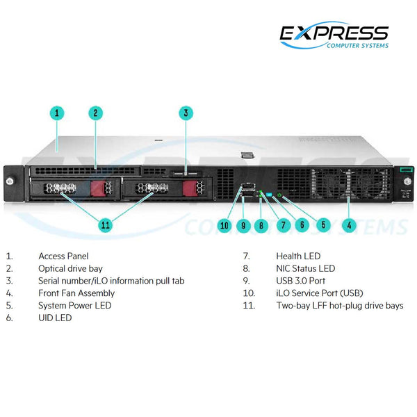 HPE ProLiant DL20 (G10) Entry Rack Server E-2224 1P 8GB 2LFF NHP | P17078-B21