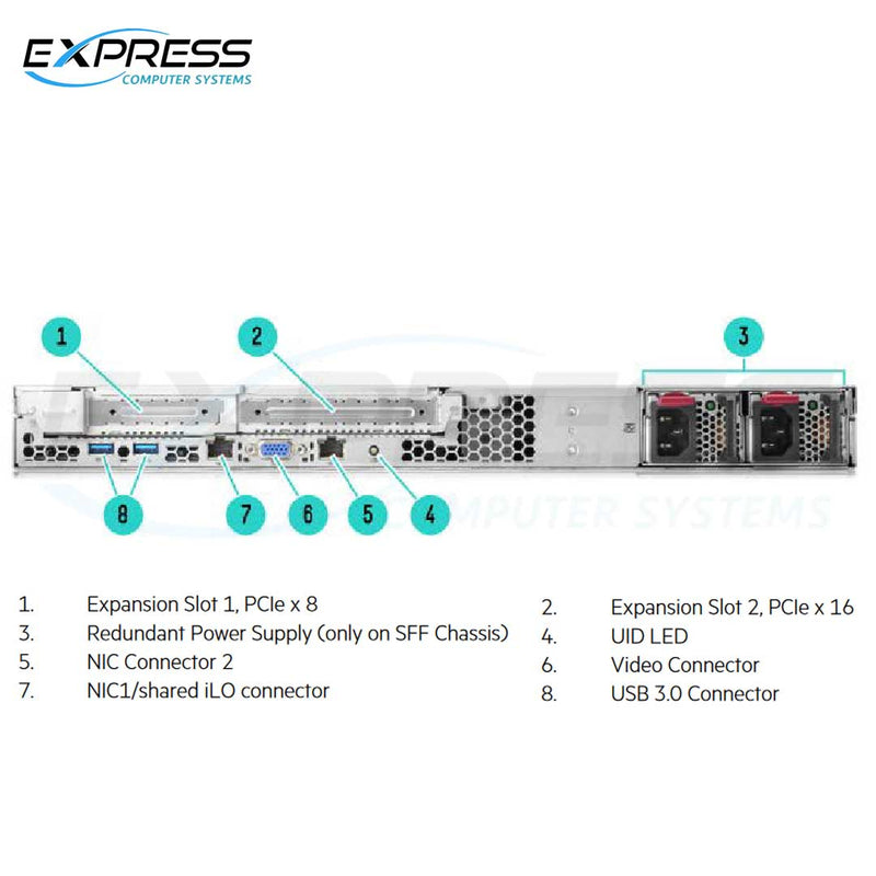HPE ProLiant DL20 (G9) E3-1220V6 8Gbu B140i 2LFF 290W PS Base Server | 871429-B21