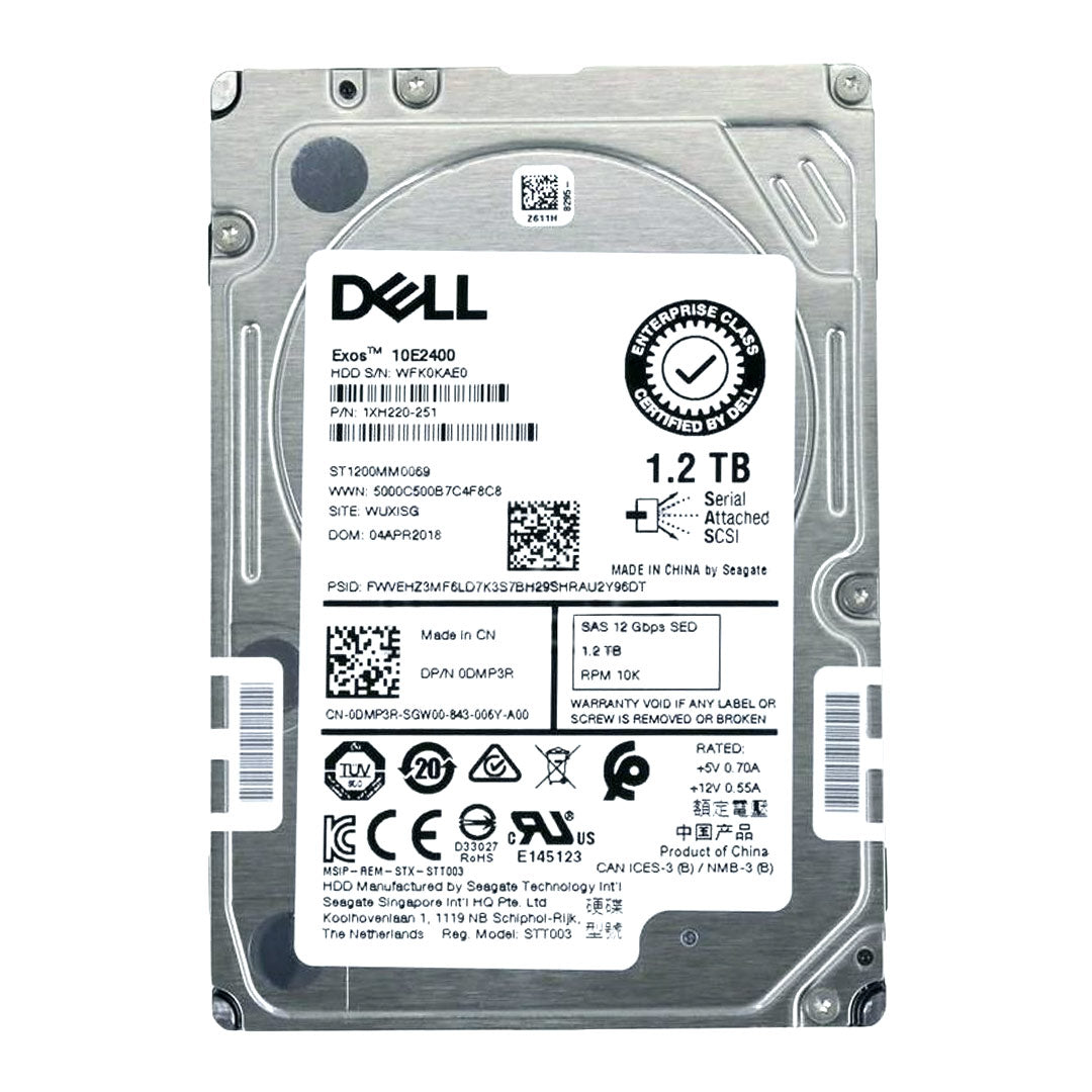Dell 2.5" 1.2TB 10K SAS 12Gbps 512e SED HDD | DMP3R