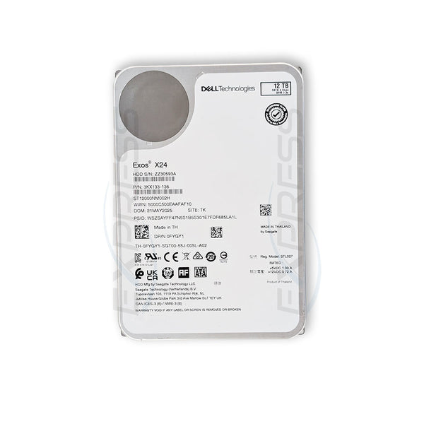 Dell 3.5" 12TB 7.2K SATA 6Gbps Exos X24 HDD | FYGY1