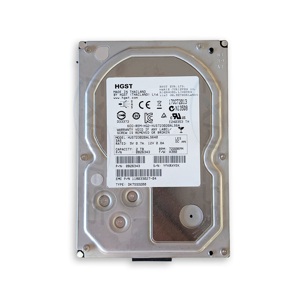 HUS723020ALS640 - HGST 3.5" 2TB 7.2K SAS 6Gbps HDD (Ultrastar 7K3000)
