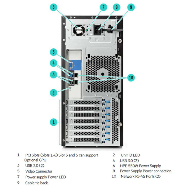 HPE ProLiant ML150 (G9) E5-2609V4 8Gbr B140i Hot Plug 4LFF SATA 550W Base Server | 834607-B21