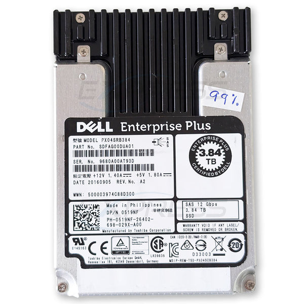 PX04SRB384 - Toshiba 2.5in 3.84TB SAS 12Gbps RI SSD (PX04SR)