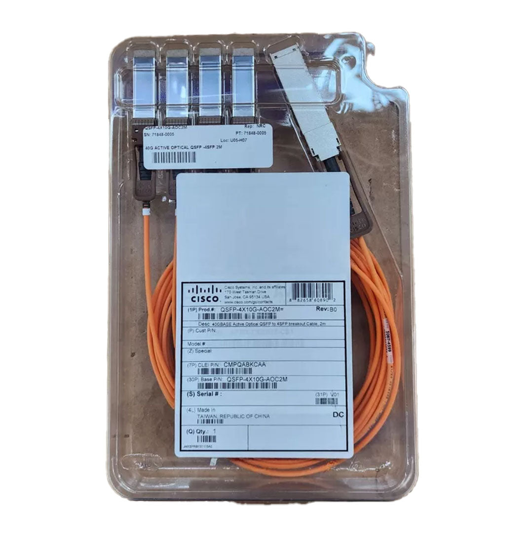 Cisco 40Gb 2M Active Optical Breakout Cable | QSFP-4X10G-AOC2M