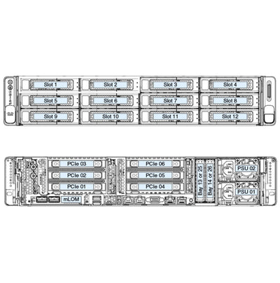 Cisco Hyperflex Hx240C M5 12 Lff Rack Server Chassis | HX240C-M5L