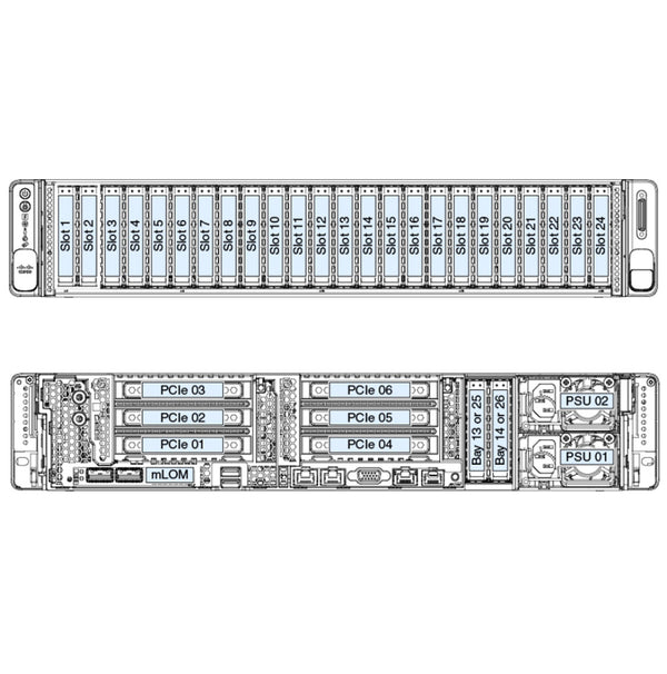 Cisco HyperFlex HX240c M5 Rack Server CTO - ECS