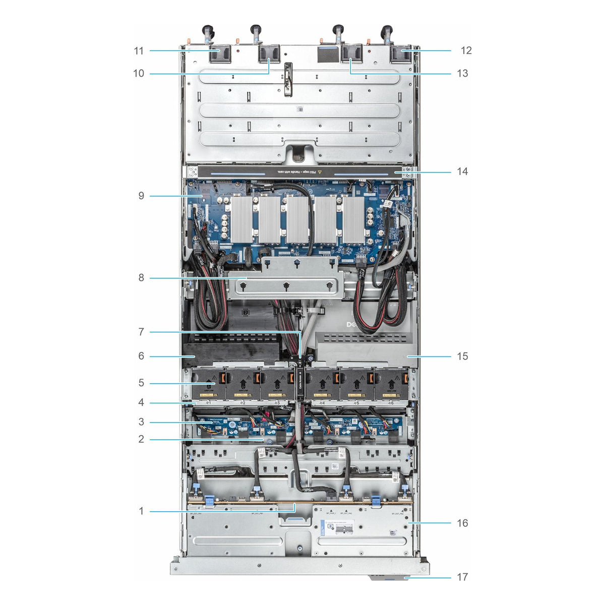 Dell PowerEdge XE9680L top view