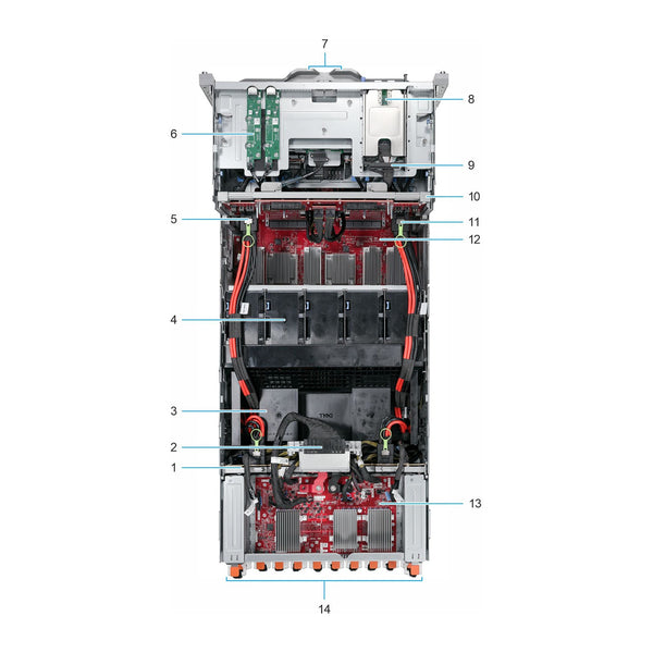 Dell PowerEdge XE9780 HPM sled, inside view