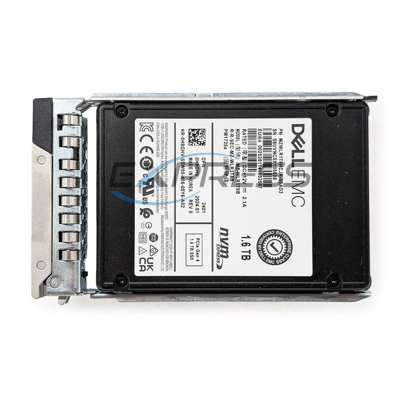 Dell 2.5" 1.6TB U.2 NVMe (G4) SSD | H8GHV