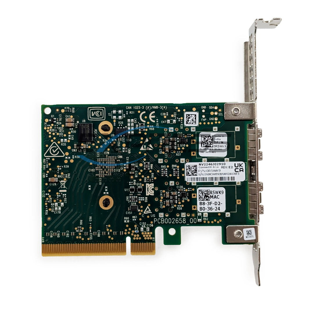 Dell Mellanox ConnectX-6 (CX6) Dual Port SFP28 10/25GbE FH Adapter (CX631102A) | R5WK9