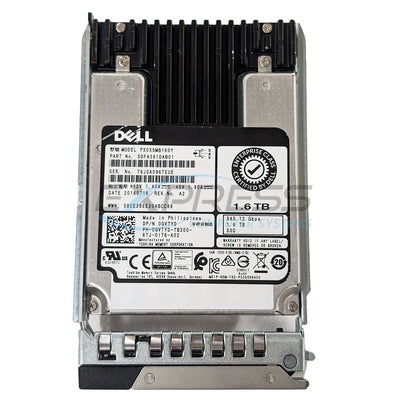 Dell 2.5" 1.6TB SAS 12Gbps WI 512n Px05Sm, 10 DWPD SSD | GVTYD