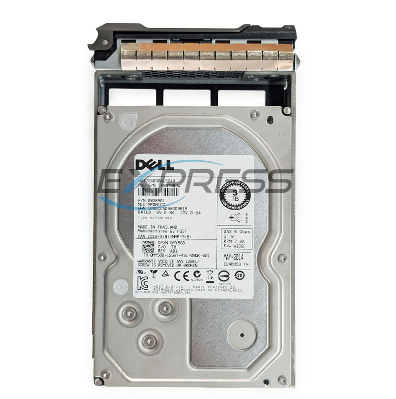Dell 3.5" 3TB 7.2K SAS 6Gbps HDD | MY58D