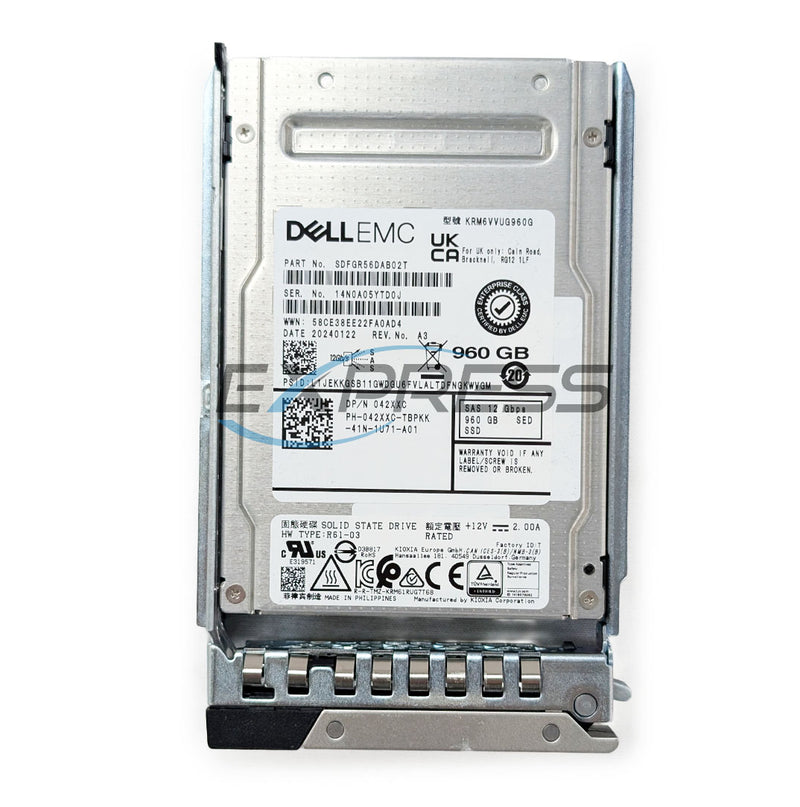 Dell 2.5" 960GB SAS 12Gbps MU SED SSD | 42XXC