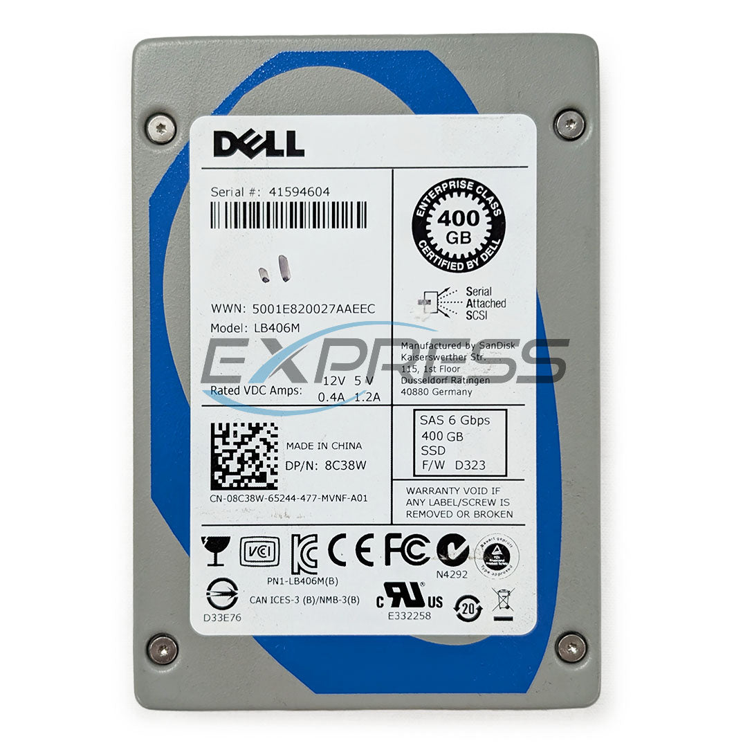 Dell 2.5" 400GB SAS 6Gbps MU SSD | 8C38W