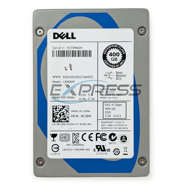 Dell 2.5" 400GB SAS 6Gbps MU SSD | 8C38W
