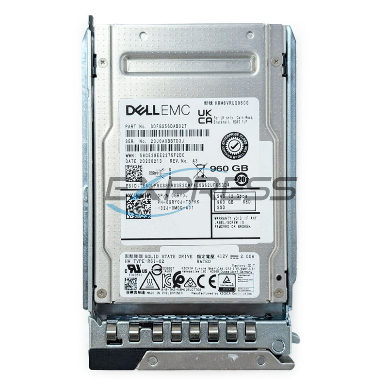 Dell Enterprise 2.5" 960GB SAS 12Gbps RI SED SSD | GRY0J