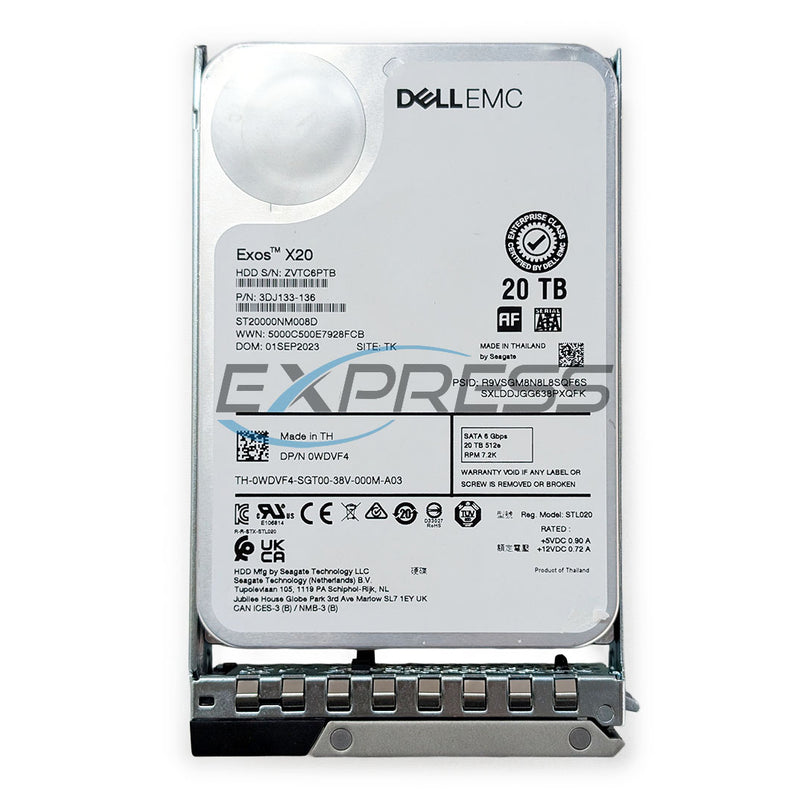 Dell 3.5" 20TB 7.2K SATA 6Gbps HDD | WDVF4
