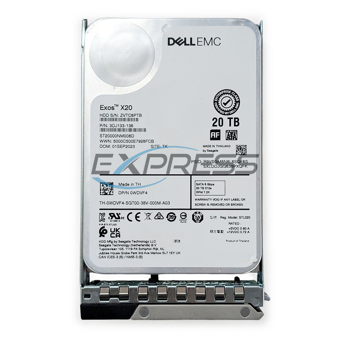 Dell 3.5" 20TB 7.2K SATA 6Gbps HDD | WDVF4