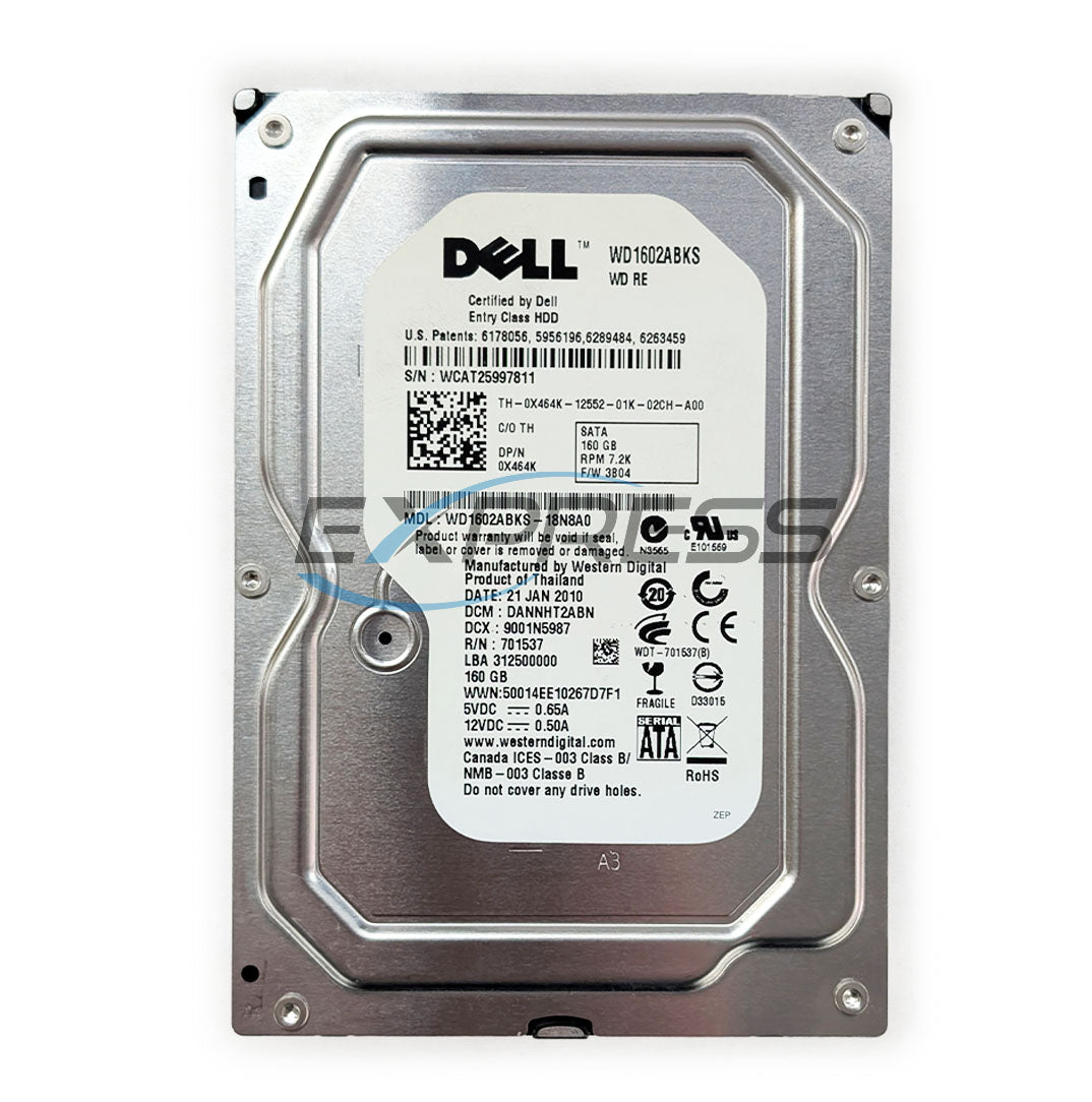 Dell 3.5" 160GB 7.2K SATA 3Gbps HDD | X464K