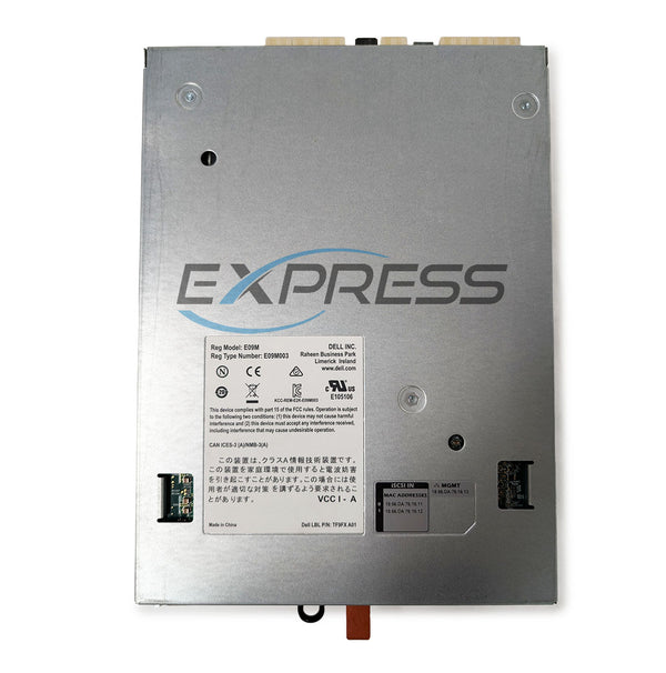 A front view of a EqualLogic Type 18 SAS/NL-SAS/SSD Controller with multiple ports and interfaces.