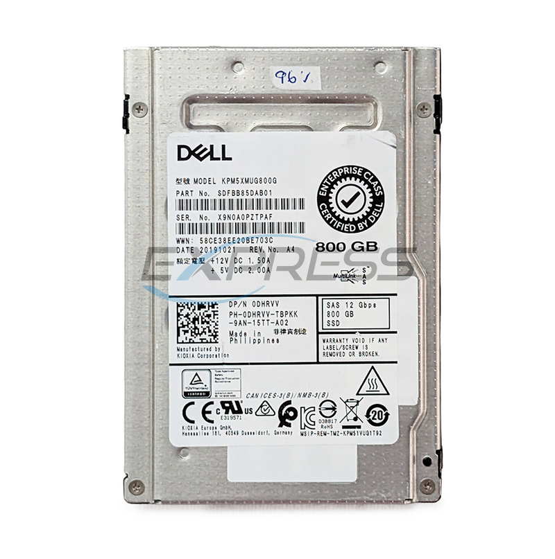 Dell 2.5" 800GB SAS 12Gbps WI SSD | DHRVV