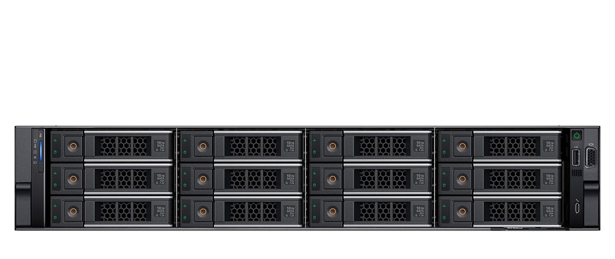 Dell PowerEdge R750xs rack server straight-on front view