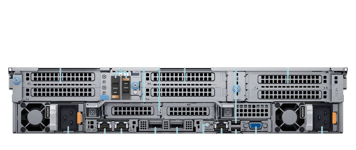 Dell PowerEdge R7525 rack server rear view