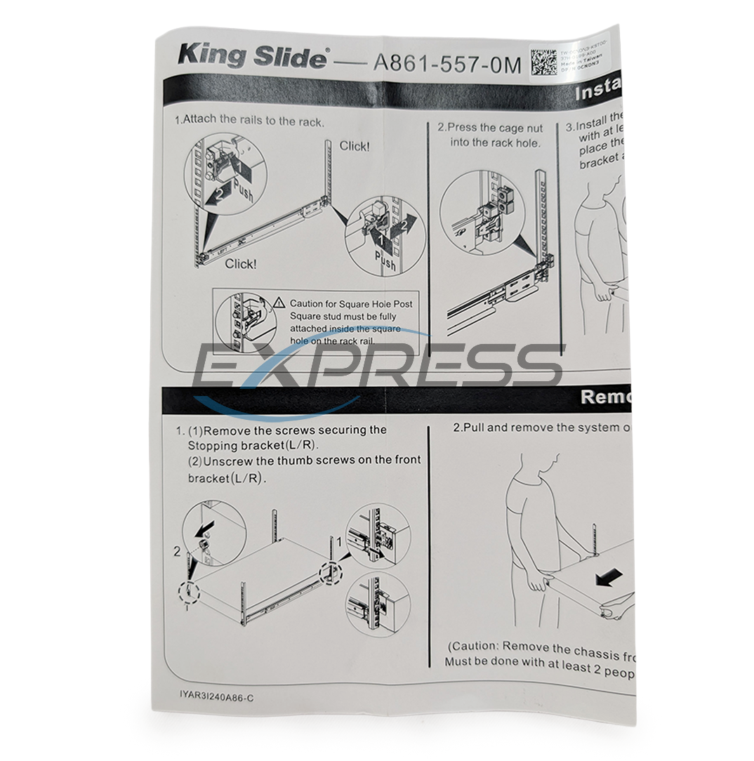 Dell Poweredge R740XD2 2U Static Rail Kit | VPWTX