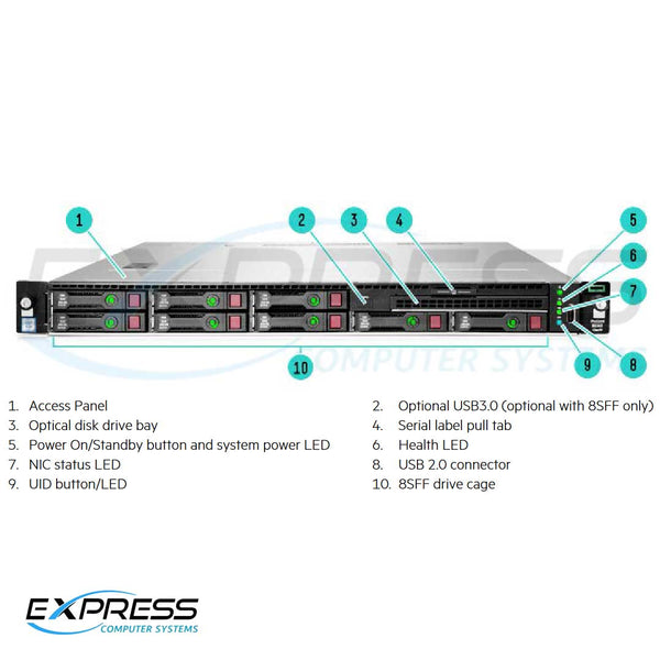 HPE ProLiant DL160 (G9) E5-2620V4 1P 16GB-R H240 8SFF 550W PS Base Server | 830572-B21