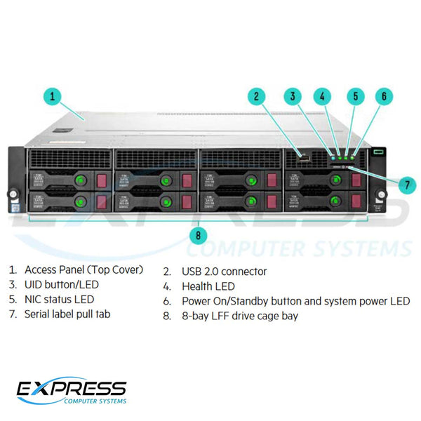 HPE ProLiant DL80 (G9) E5-2603V4 4GB-R B140i 4LFF NHP 550W PS Entry Server | 830013-B21