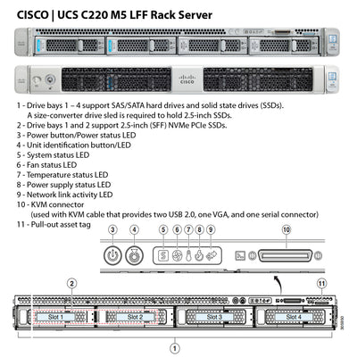 Cisco UCS C220 M5 4x 3.5" LFF Chassis | UCSC-C220-M5L