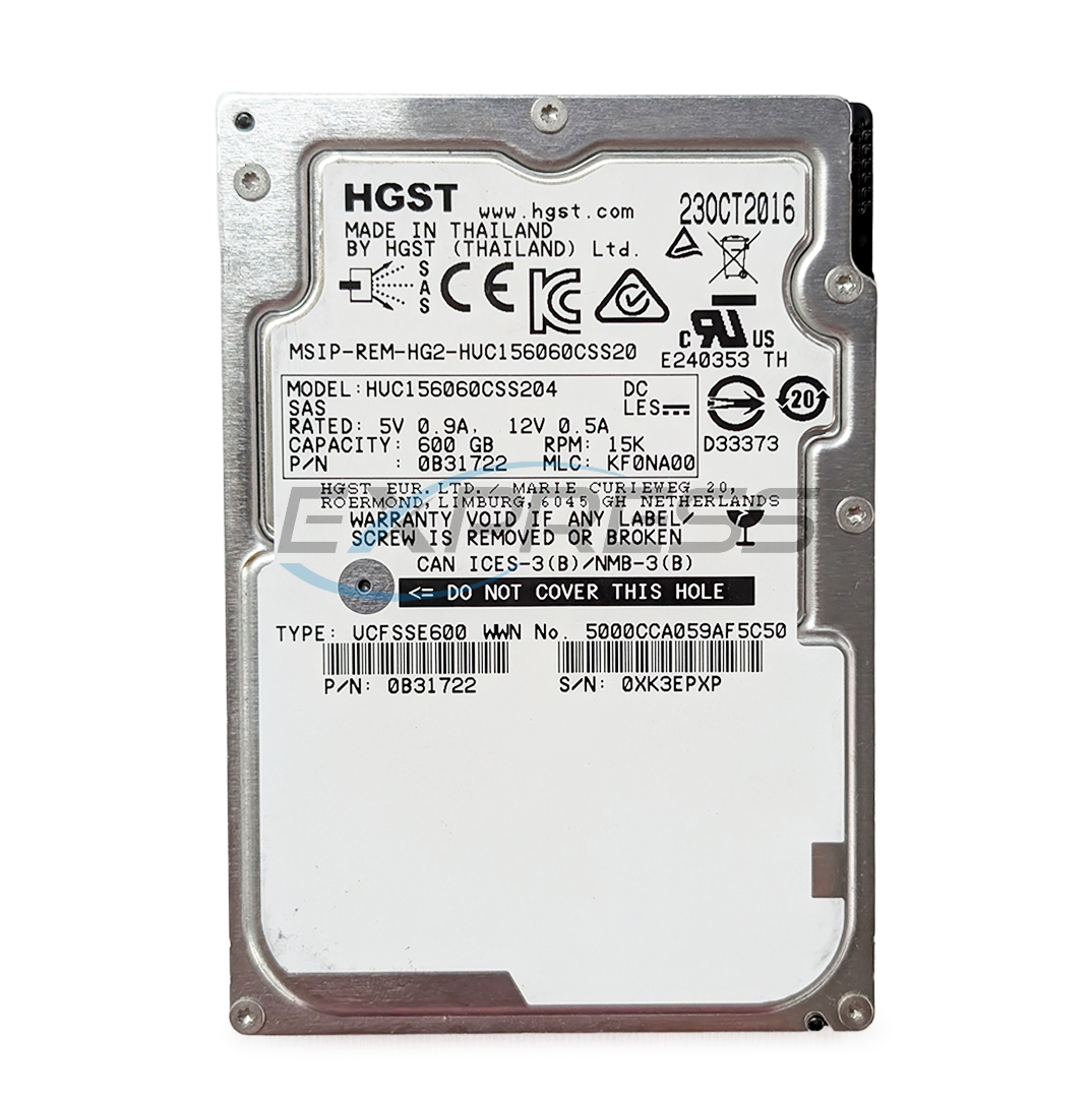 Hitachi 2.5" 600GB 15K SAS 12Gbps HDD | HUC156060CSS204