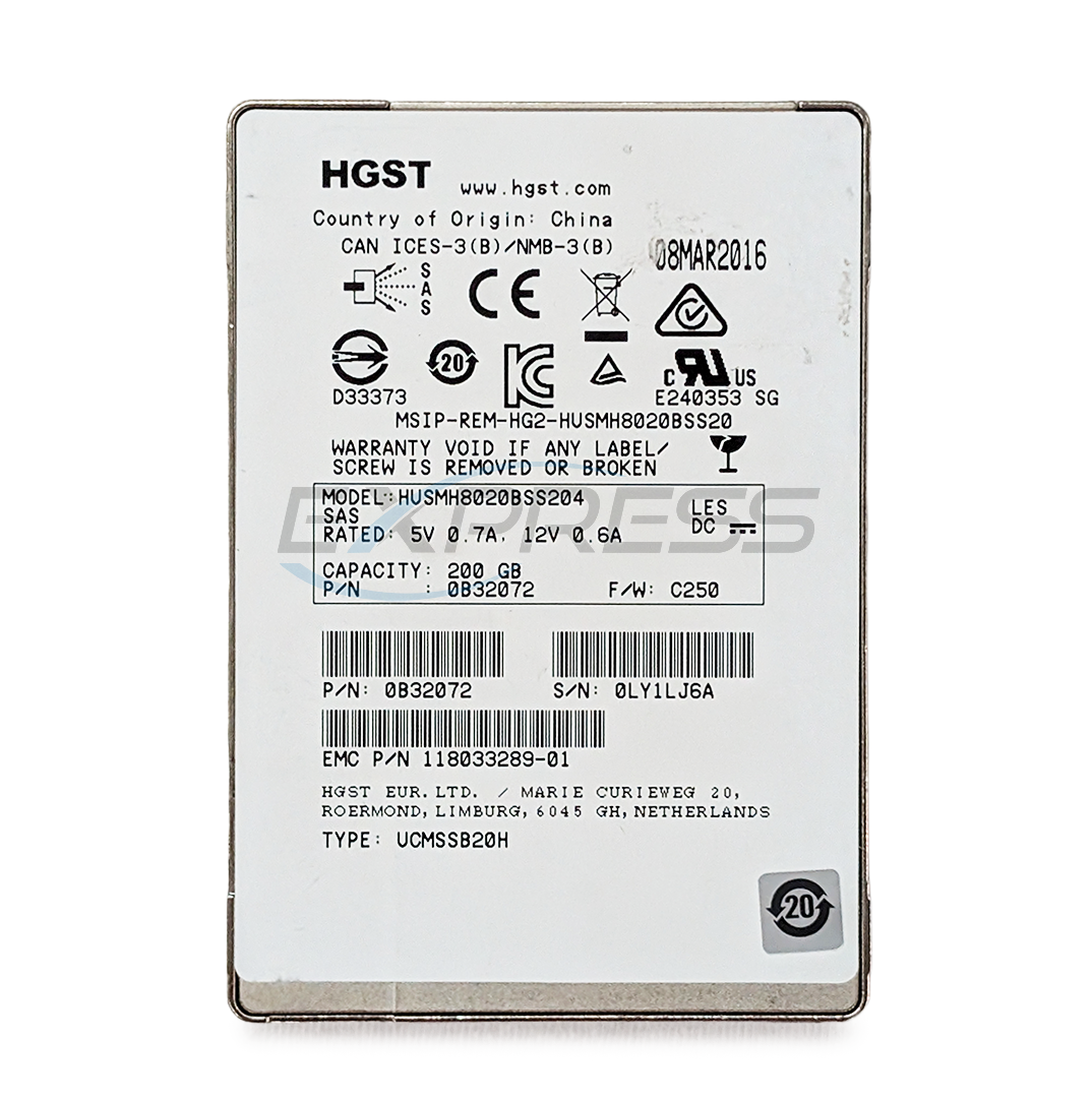 Hitachi 2.5" 200GB SAS 6Gbps SSD | HUSMH8020BSS204