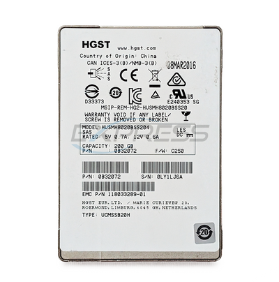 Hitachi 2.5" 200GB SAS 6Gbps SSD | HUSMH8020BSS204