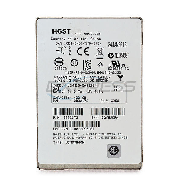 Hitachi 2.5" 400GB SAS 12Gbps SSD | HUSMM1640ASS204