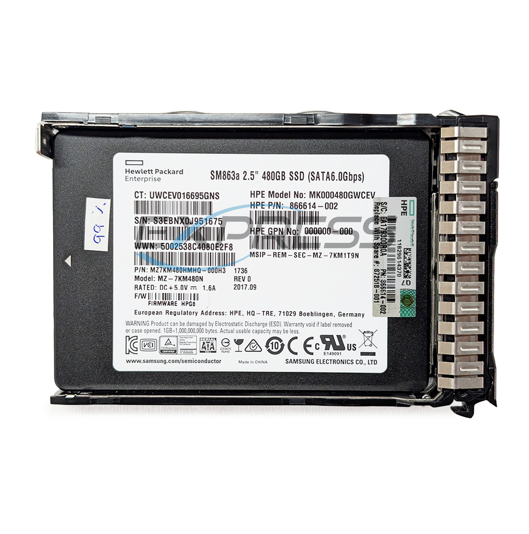 HPE 2.5" 480GB SATA 6Gbps MU SSD | 872518-001