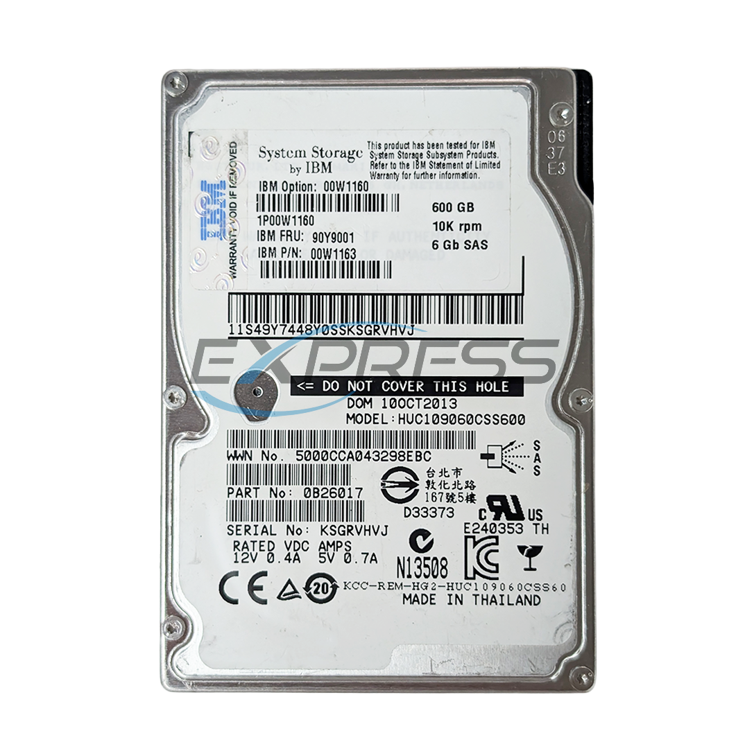 Ibm 2.5" 600GB 10K SAS 6Gbps HDD | 90Y9001