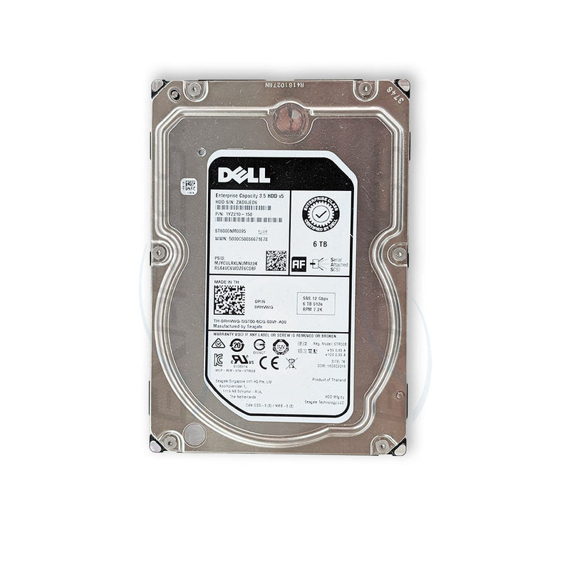 RHVWG - 3.5" 6TB 7.2K SAS 12Gbps 512E HDD | Refurbished Dell